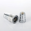 Double self sealing carbon steel hydraulic quick coupling for high pressure oil pipe